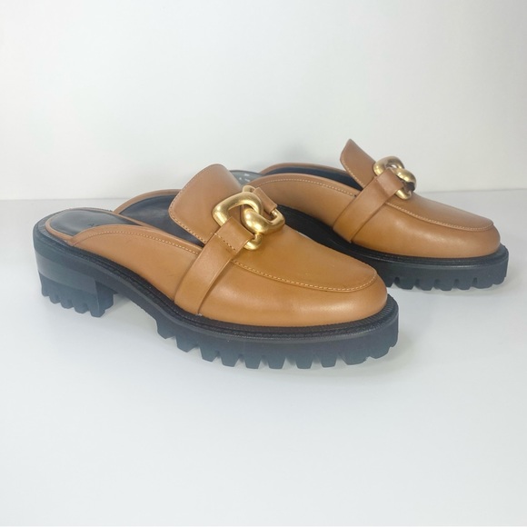 AEROSOLES LOWERY TAN LUG SOLE MULES - Picture 2 of 7